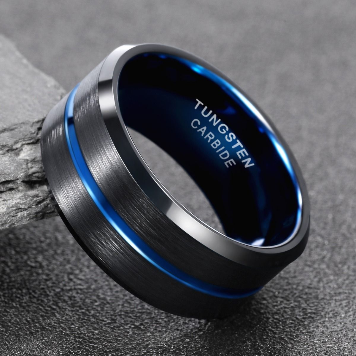Blue Tungsten Rings