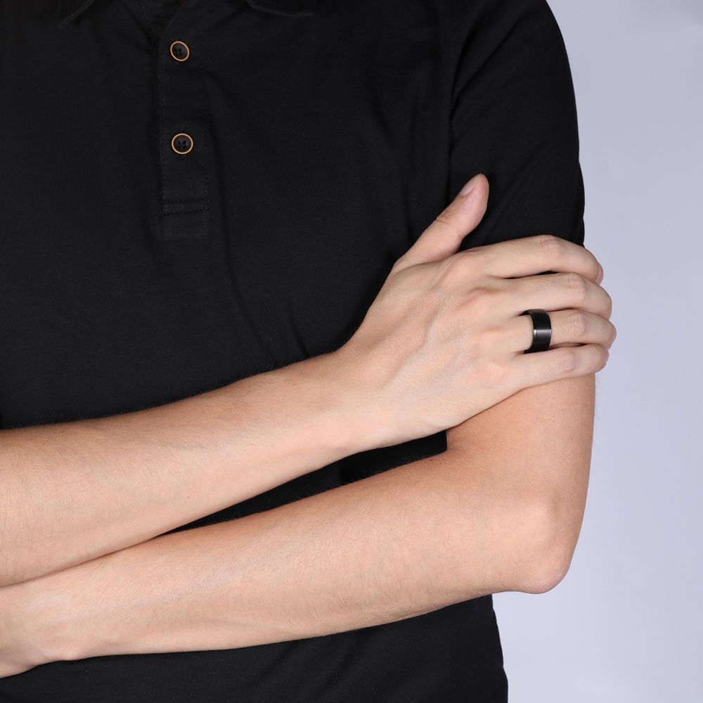 10mm Black Titanium Rings Man Women Brushed Matte Wedding Bands