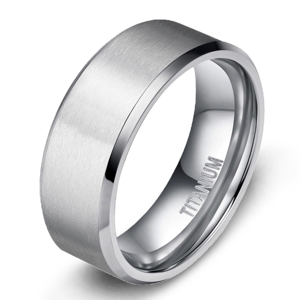 10mm Silver Color Men's Titanium Ring Brushed Women Wedding Bands