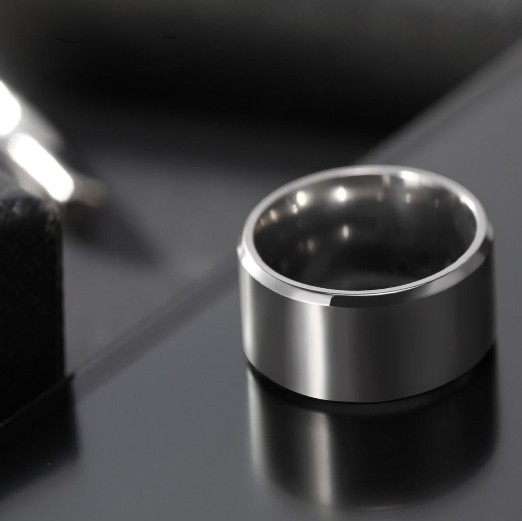 10mm Silver Color Men's Titanium Ring Brushed Women Wedding Bands