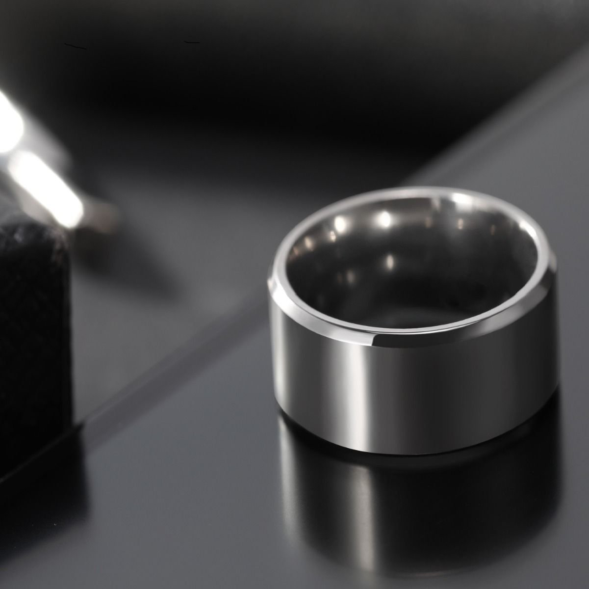 10mm Silver Color Men's Titanium Ring Brushed Women Wedding Bands