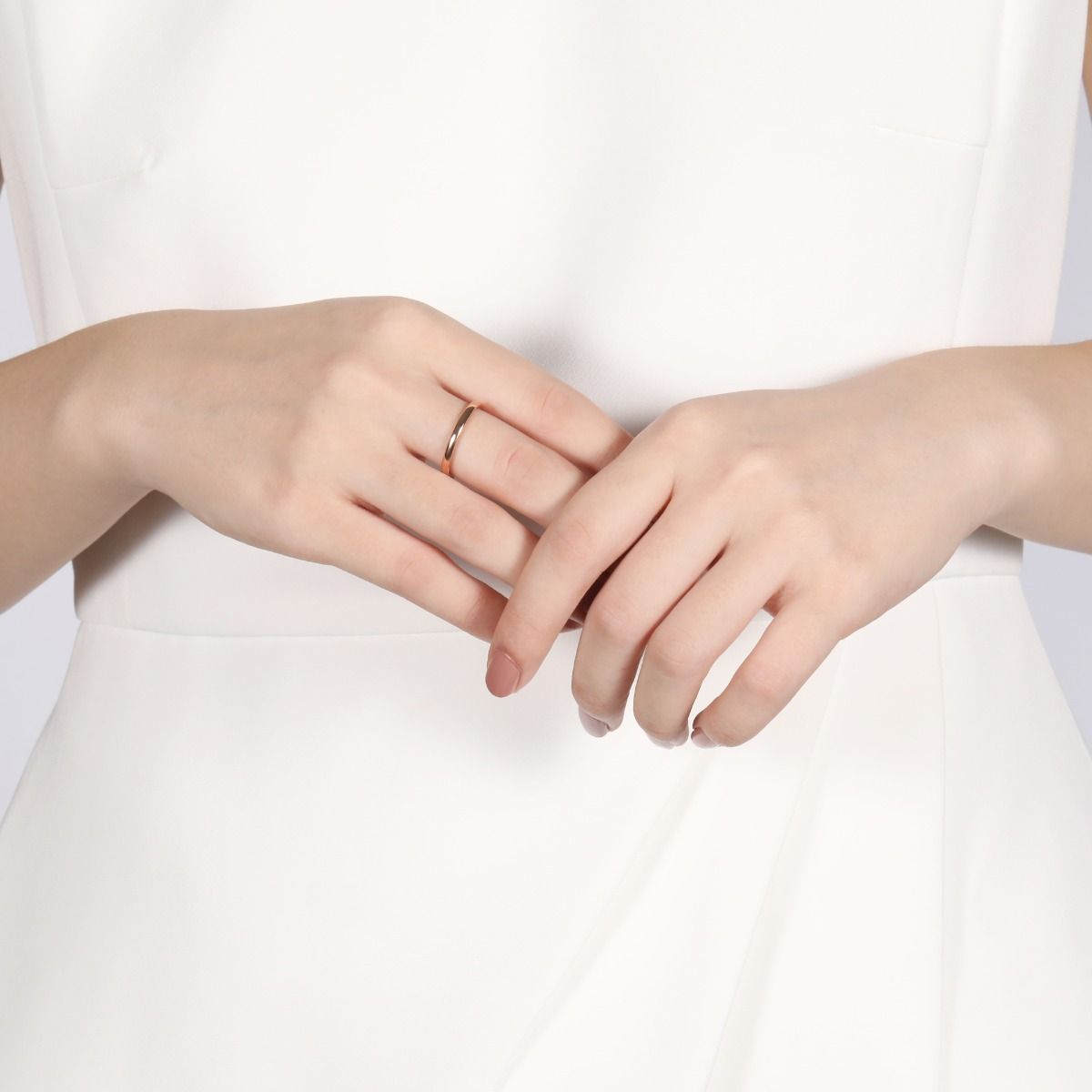 2mm Dome High Polished Tungsten Carbide Rings Rose Gold Women Engagement Wedding Bands