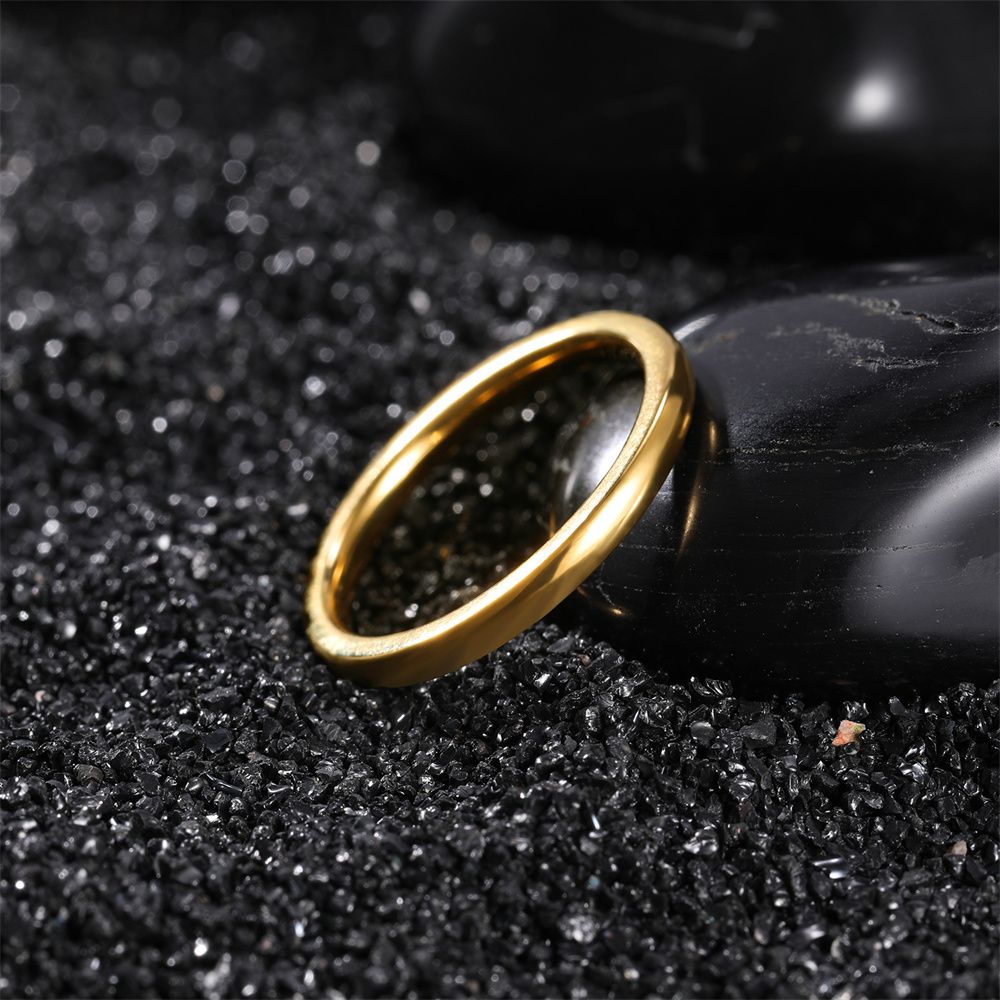 2mm Gold Tungsten Carbide Rings High Polished Women Wedding Bands