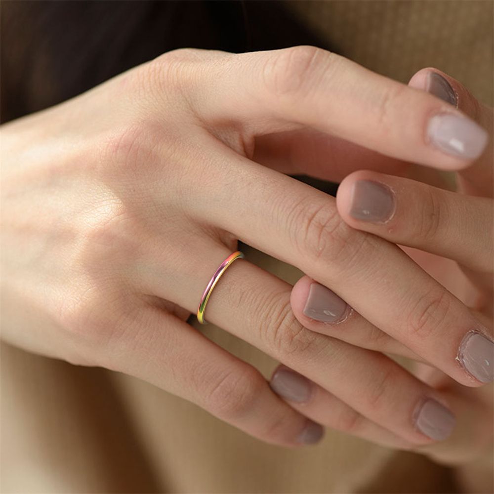 2mm Tungsten Carbide Ring Women Polished Color Stackable Ring Engagement Bands