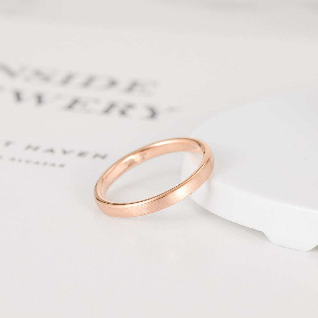 3mm Brushed Tungsten Carbide Rings Rose Gold Women Engagement Wedding Bands