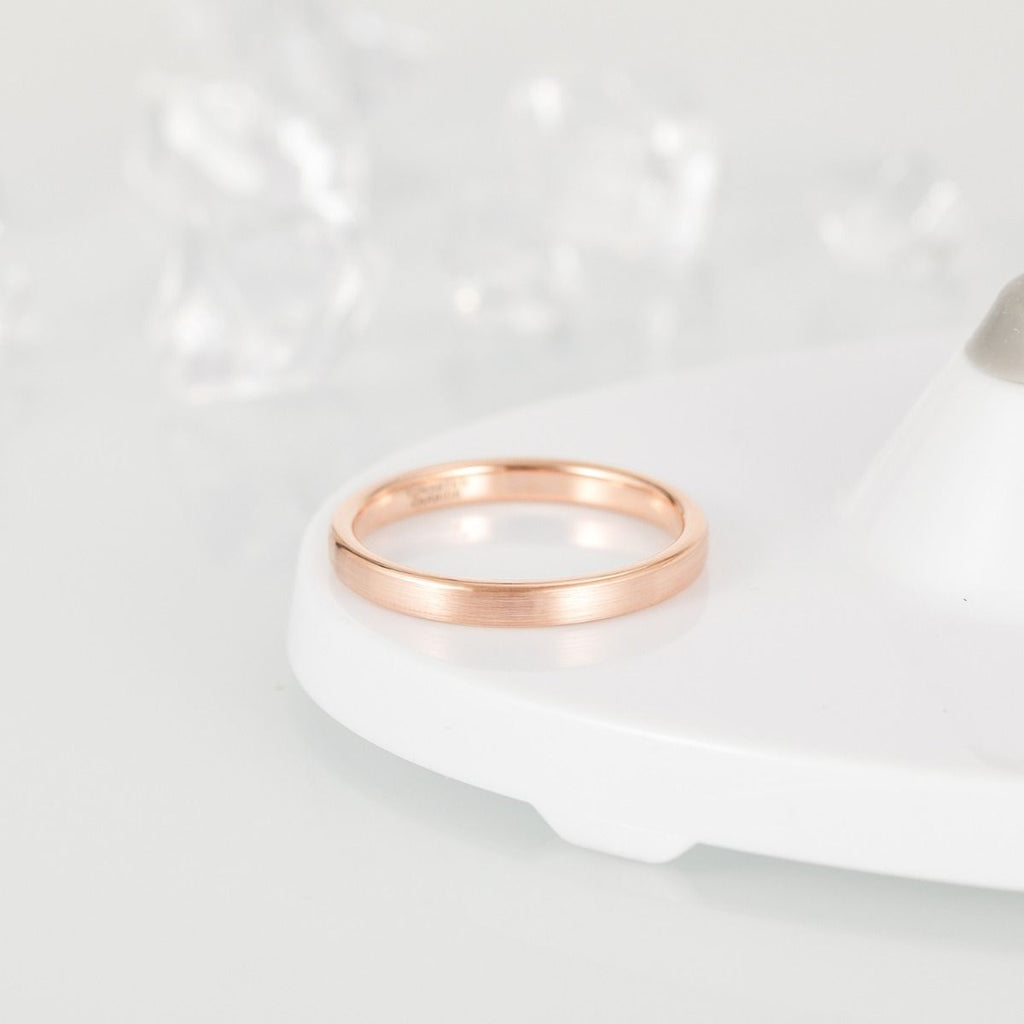 3mm Brushed Tungsten Carbide Rings Rose Gold Women Engagement Wedding Bands