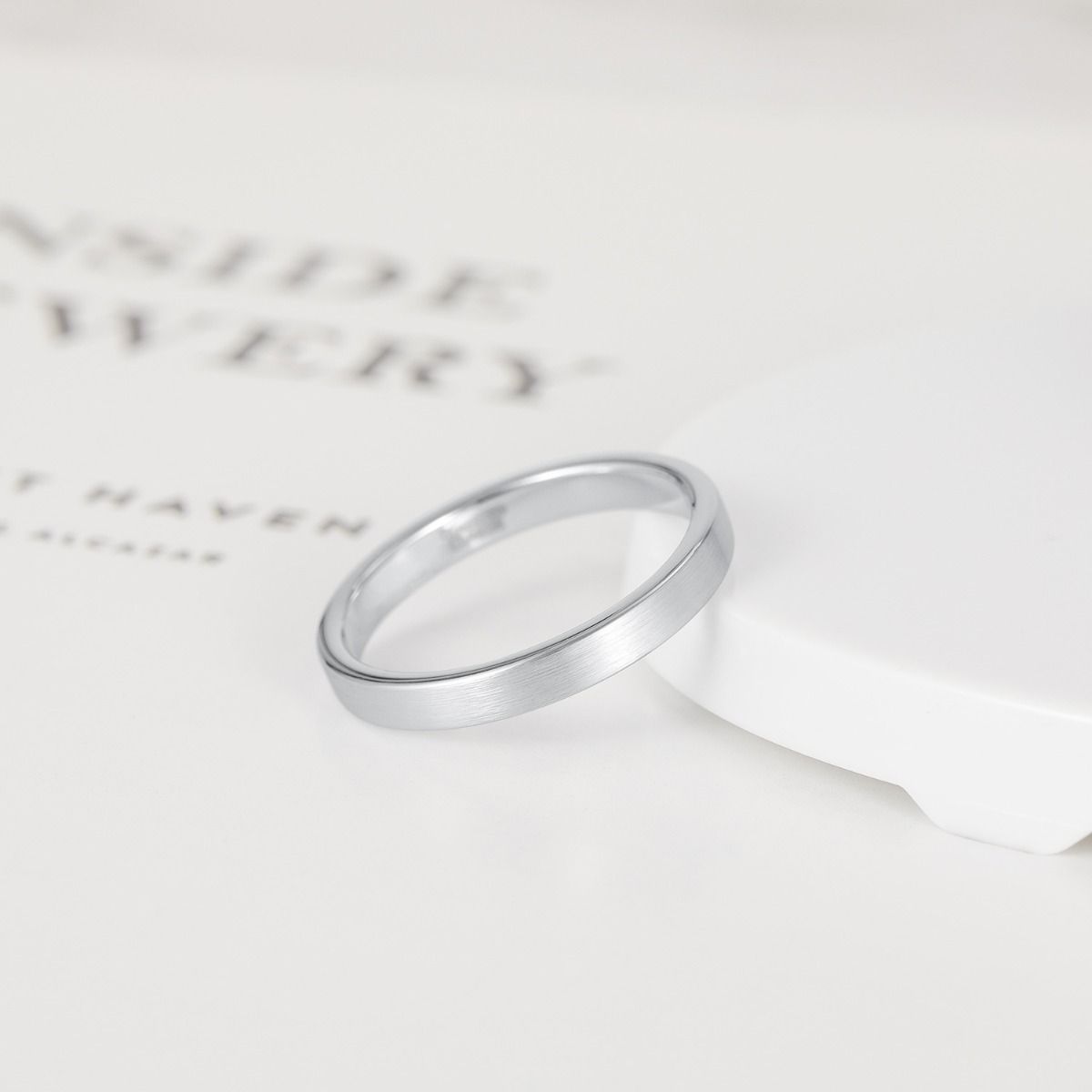 3mm Brushed Tungsten Carbide Rings Silver Color Women Engagement Wedding Bands