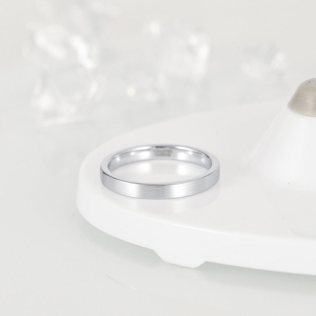 3mm Brushed Tungsten Carbide Rings Silver Color Women Engagement Wedding Bands