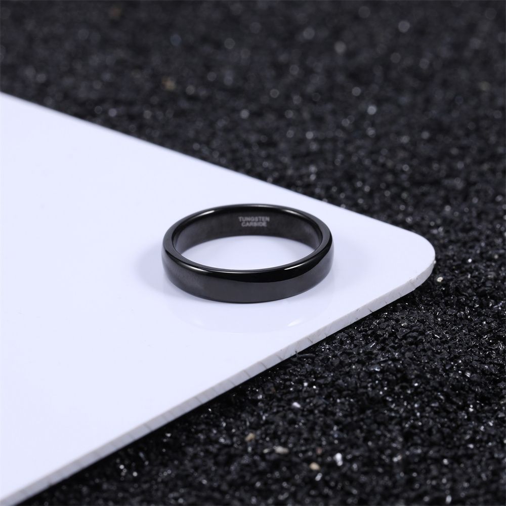 4mm Black Color Men Women Tungsten Rings High Polished Wedding Bands