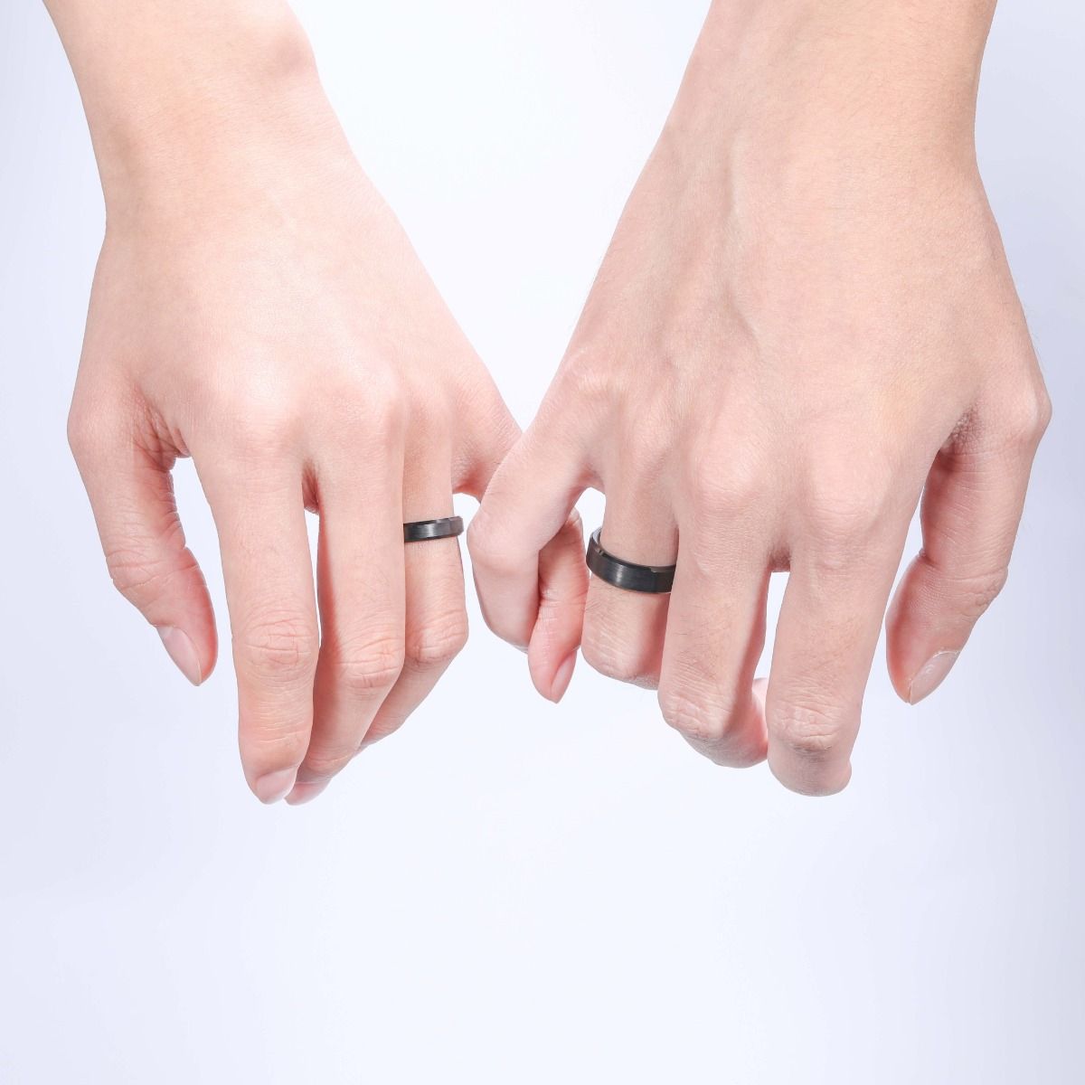 4mm Black Tungsten Carbide Rings Brushed Blue Inner Ring Engagement Wedding Bands