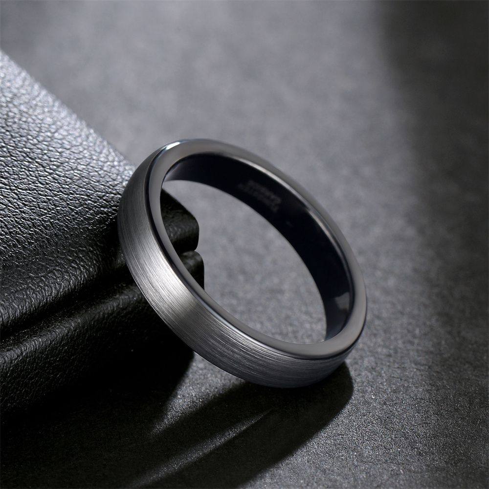 4mm Brushed Men Tungsten Carbide Ring Engagement Wedding Bands