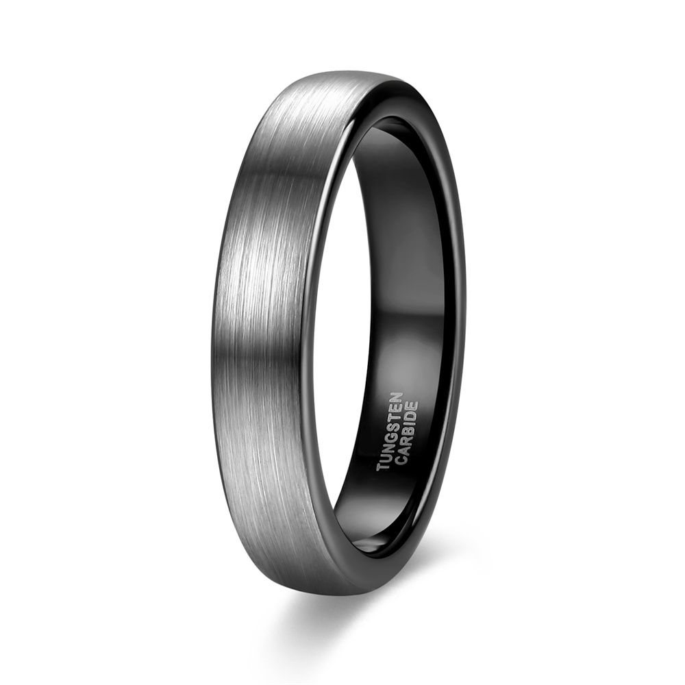 4mm Brushed Men Tungsten Carbide Ring Engagement Wedding Bands