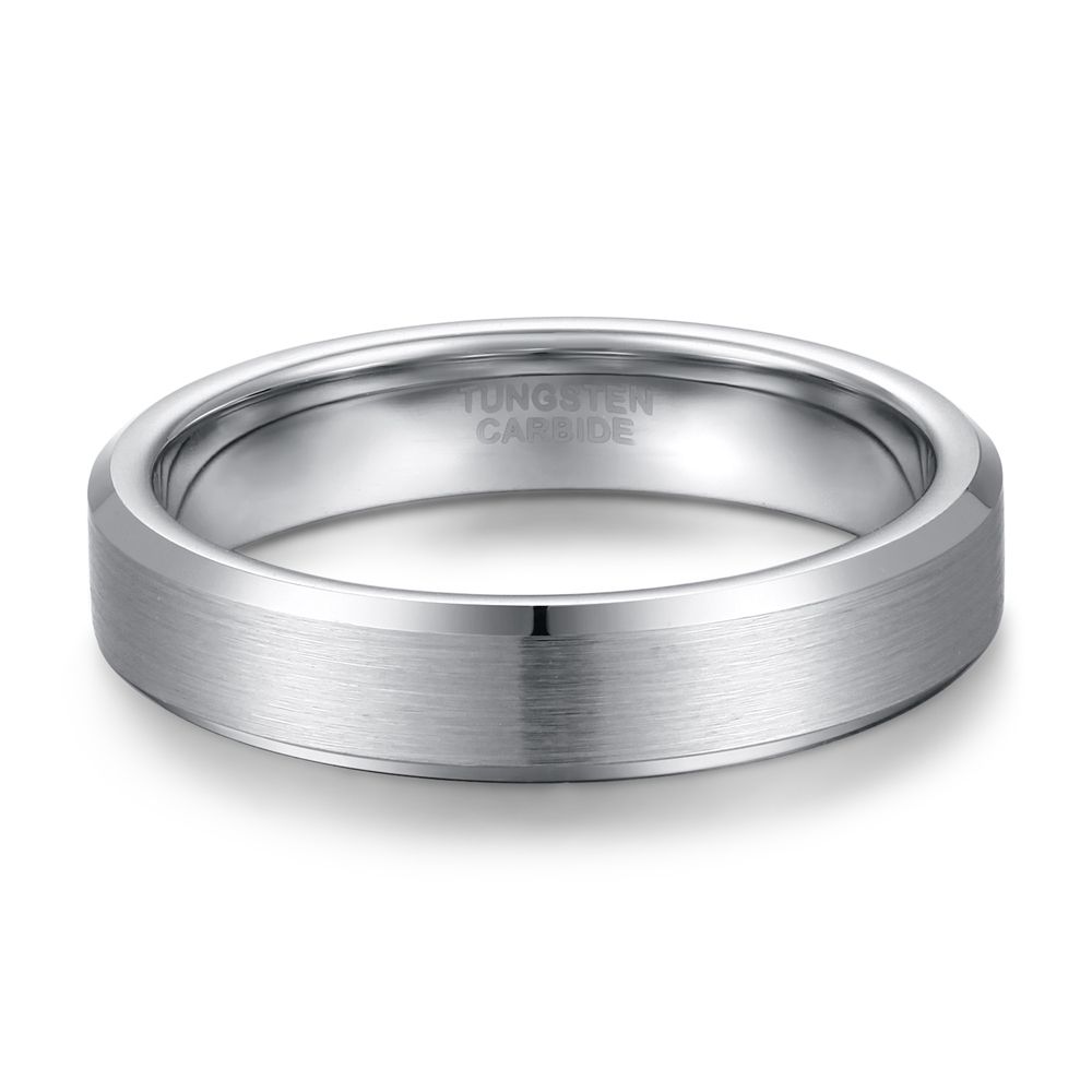 4mm Brushed Tungsten Rings Silver Men Tungsten Carbide Ring Wedding Rings