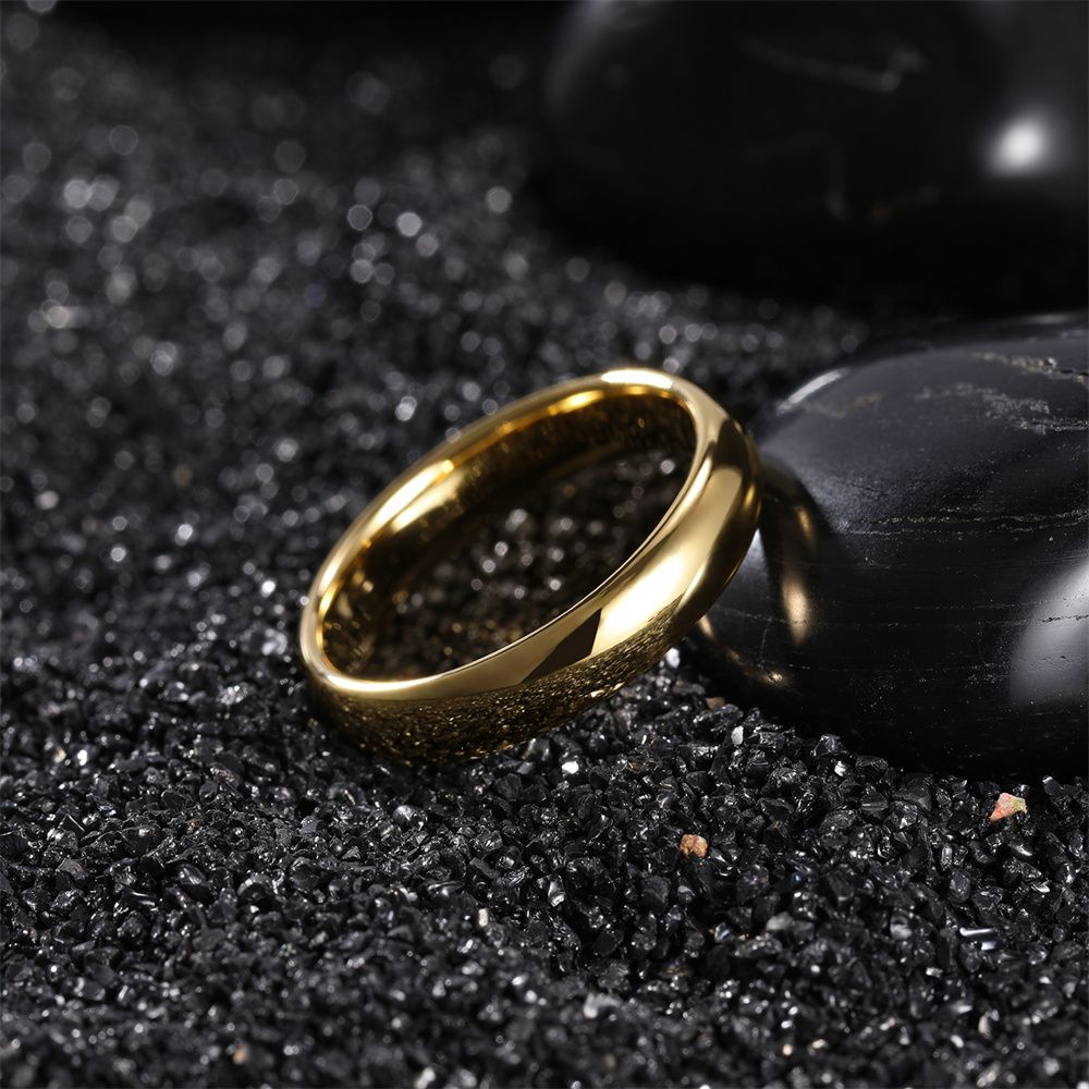 4mm High Polished 24k Gold Tungsten Rings For Men Women Wedding Bands
