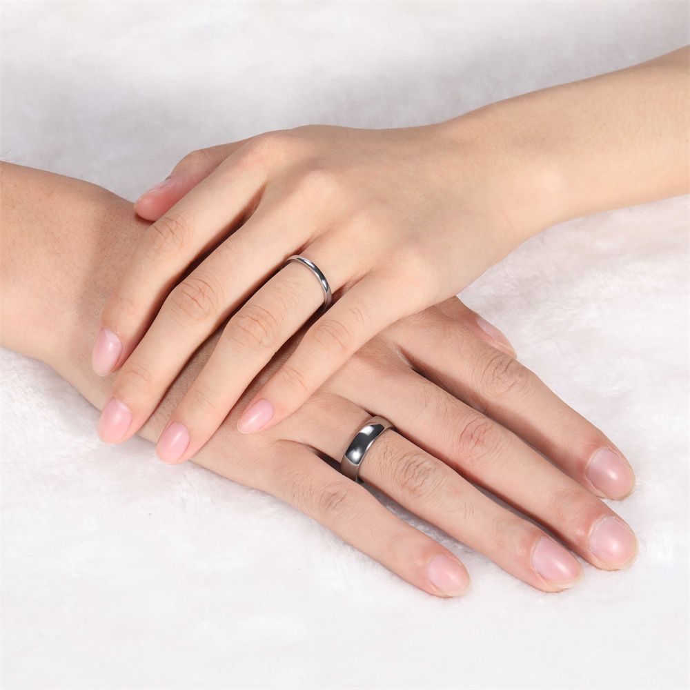 4mm High Polished Silver Color Tungsten Rings For Men Women Wedding Bands
