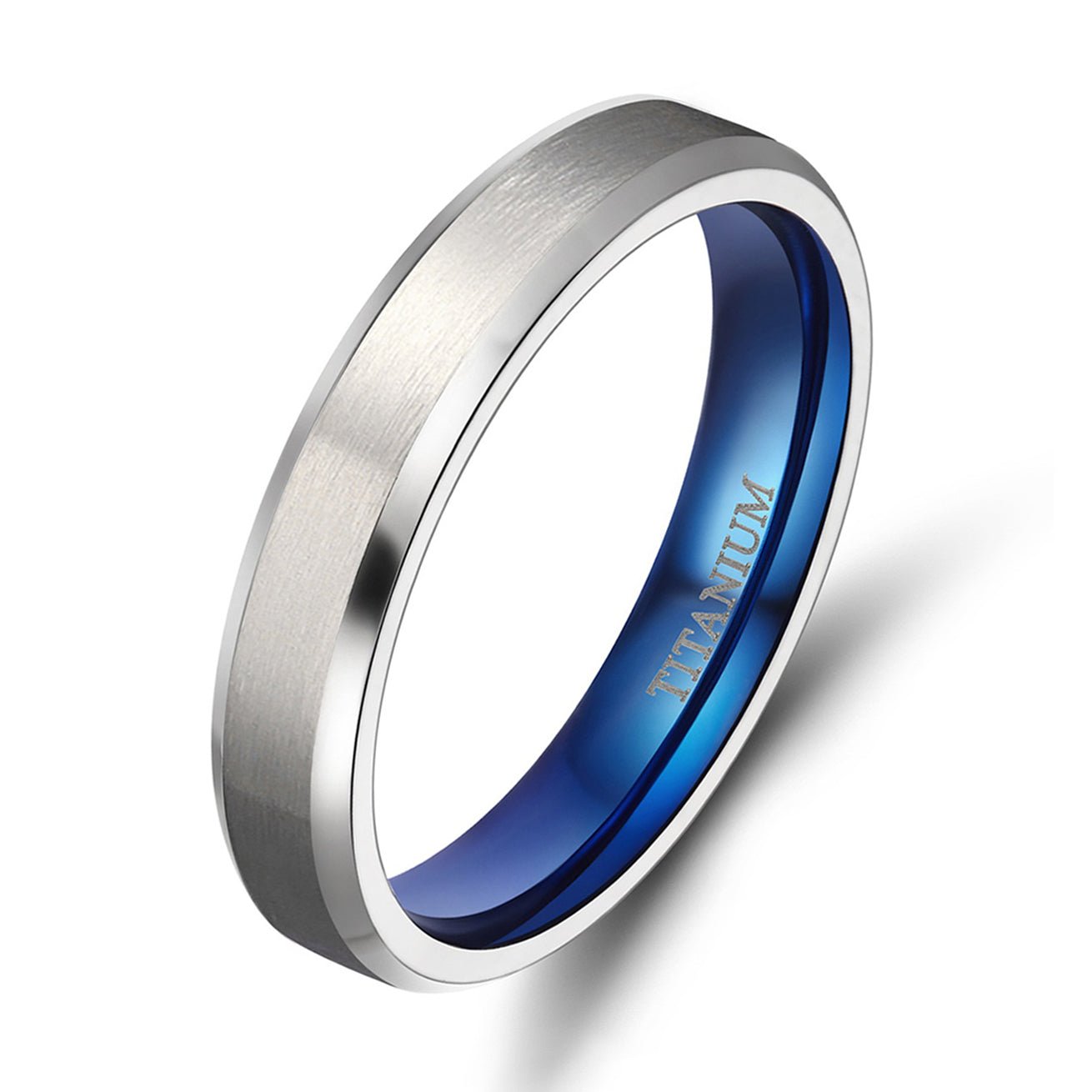 4mm Silver Titanium Rings Man Women Brushed Matte Wedding Band Engagement Rings Fashion Jewelry Anniversary