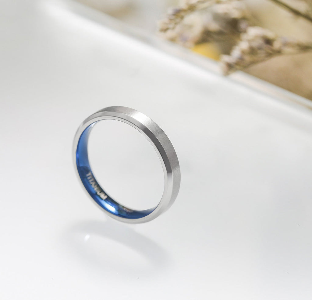 4mm Silver Titanium Rings Man Women Brushed Matte Wedding Band Engagement Rings Fashion Jewelry Anniversary