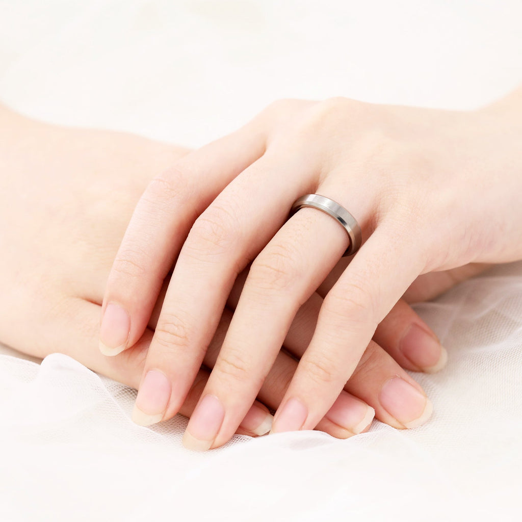 4mm Silver Titanium Rings Man Women Brushed Matte Wedding Band Engagement Rings Fashion Jewelry Anniversary