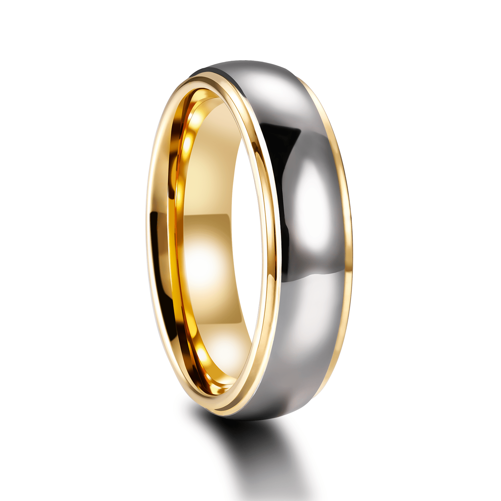 4mm/6mm High Polished Silver Gold Plated Tungsten Carbide Couple Ring Men Women Engagement Band