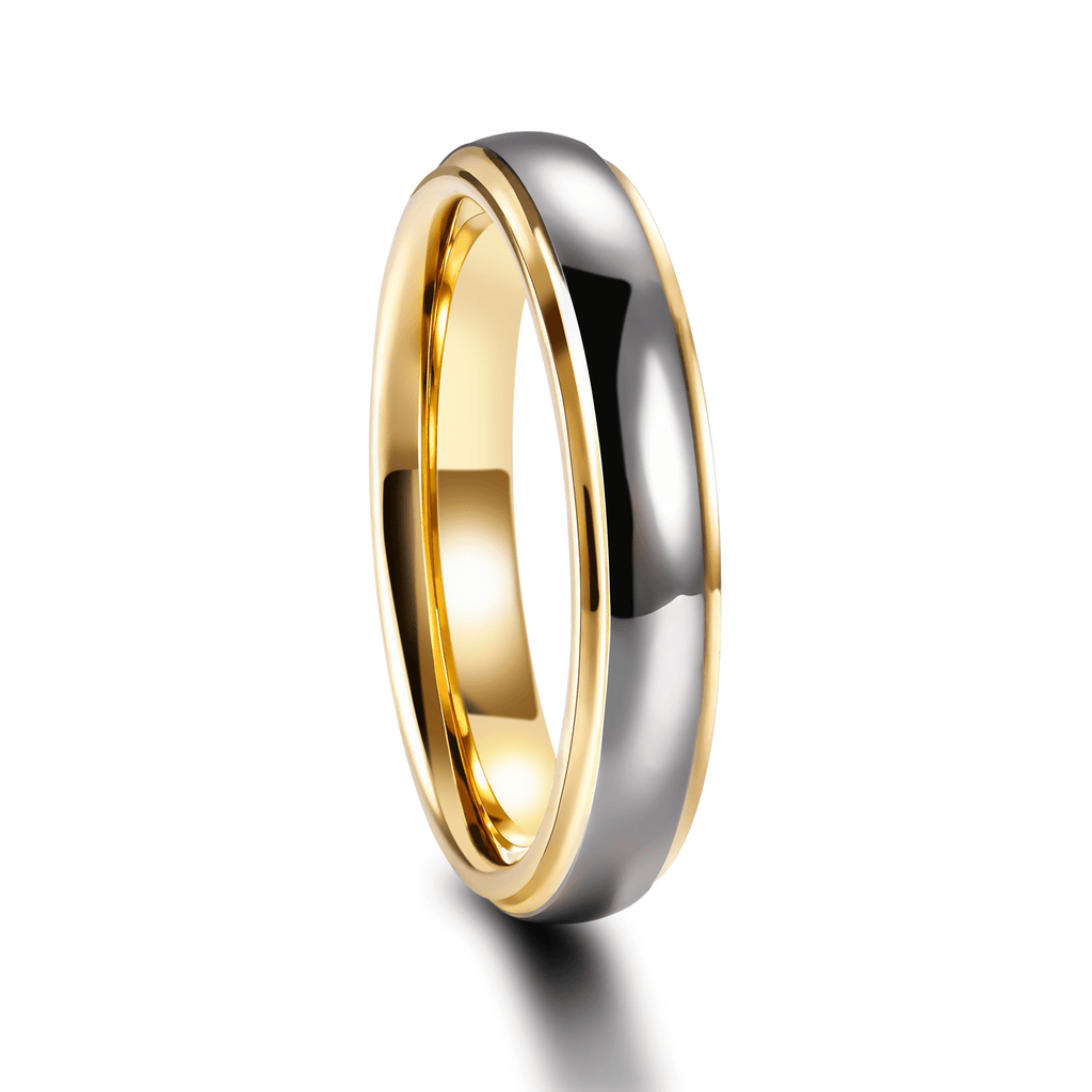 4mm/6mm High Polished Silver Gold Plated Tungsten Carbide Couple Ring Men Women Engagement Band