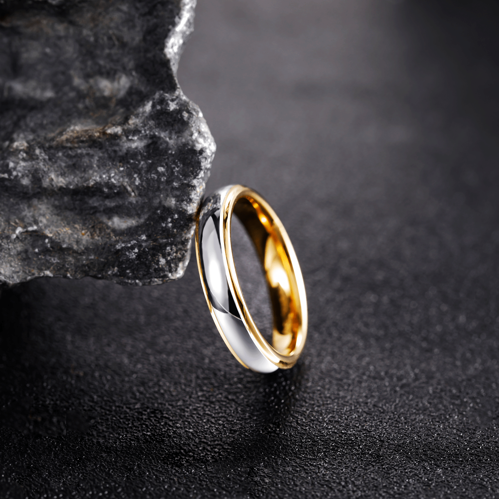 4mm/6mm High Polished Silver Gold Plated Tungsten Carbide Couple Ring Men Women Engagement Band