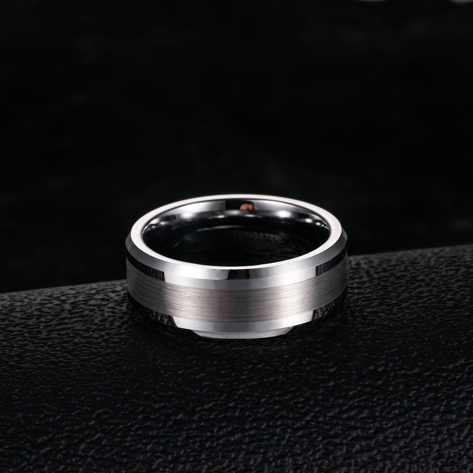 6-8mm Silver Brushed Tungsten Carbide Ring for Men Wedding