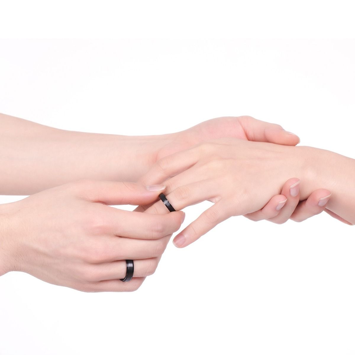 6mm Black Titanium Rings Man Brushed Matte Wedding Band Women Engagement Rings