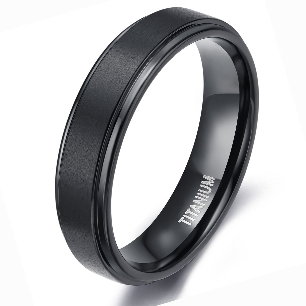 6mm Black Titanium Rings Man Brushed Matte Wedding Band Women Engagement Rings