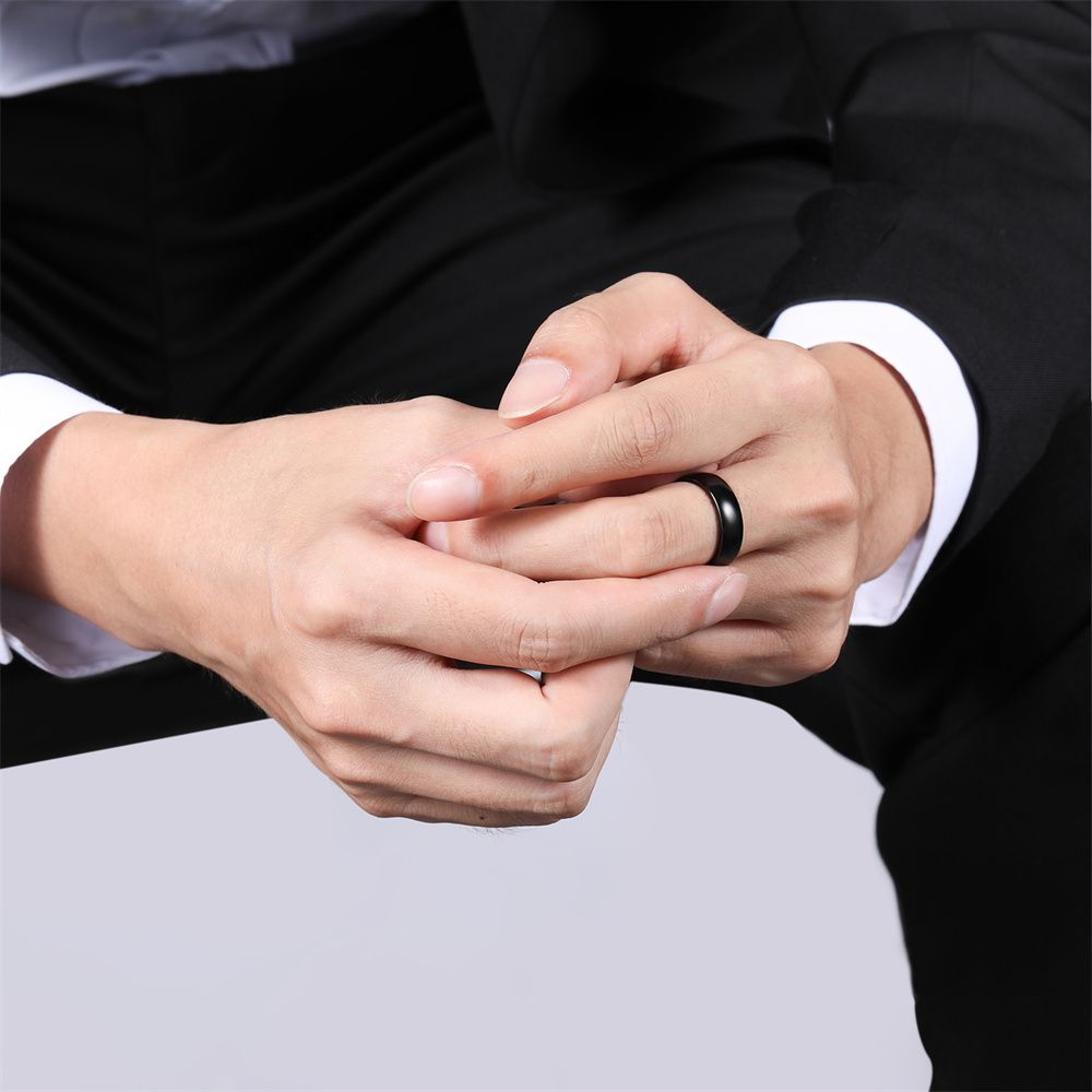 6mm Black Tungsten Rings High Polished Wedding Ring