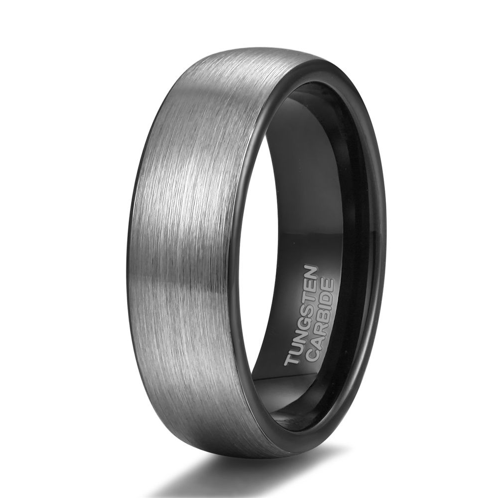 6mm Brushed Men Tungsten Carbide Ring Engagement Wedding Bands