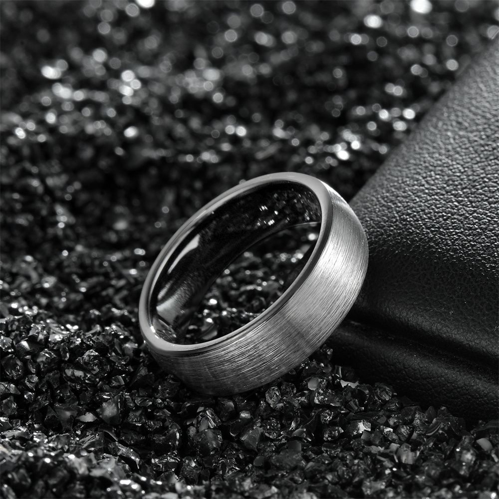 6mm Brushed Men Tungsten Carbide Ring Engagement Wedding Bands