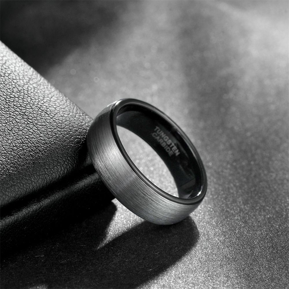6mm Brushed Men Tungsten Carbide Ring Engagement Wedding Bands