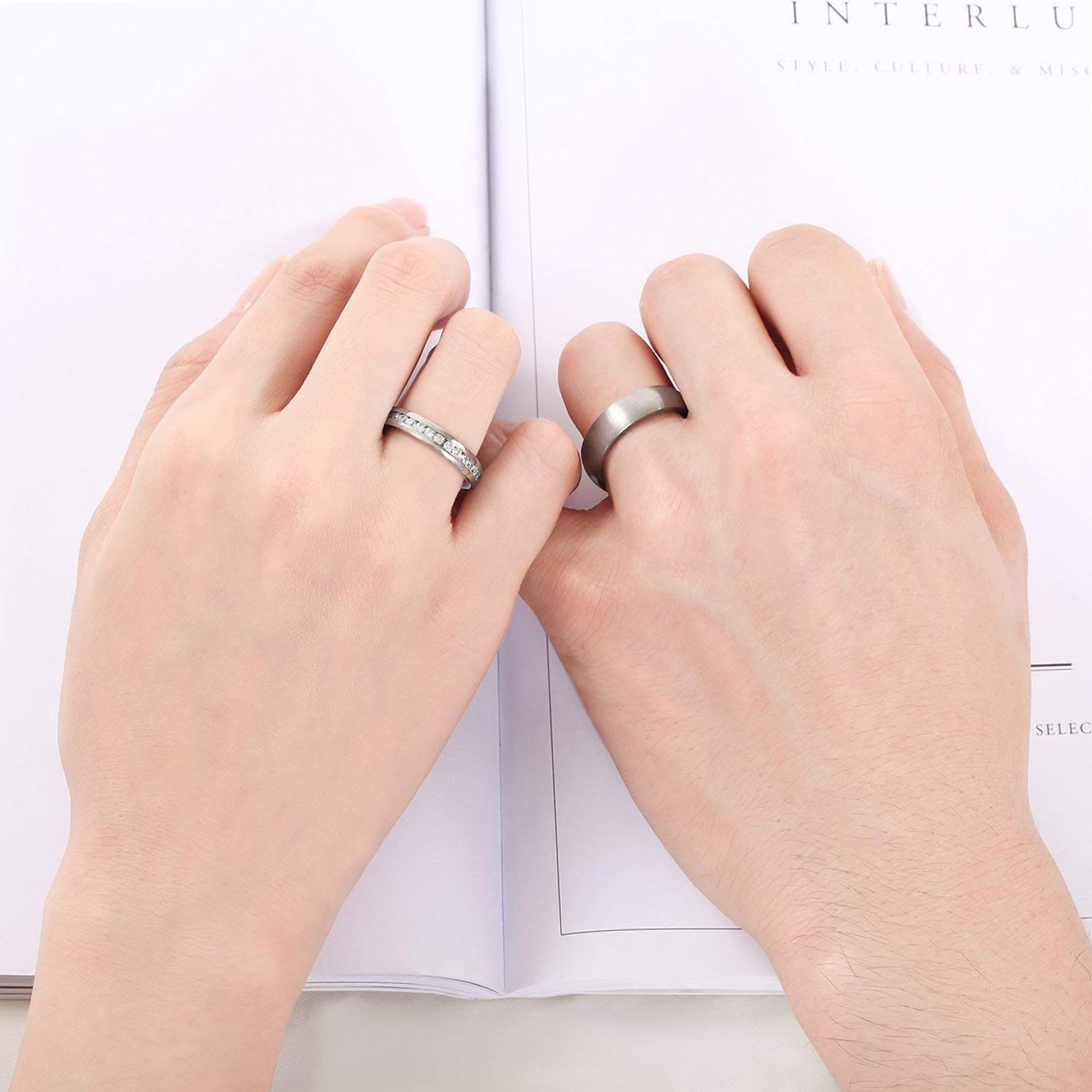 6mm Brushed Silver Black Titanium Ring Men Women Wedding Engagement Band Fashion Jewelry Anniversary Gifts