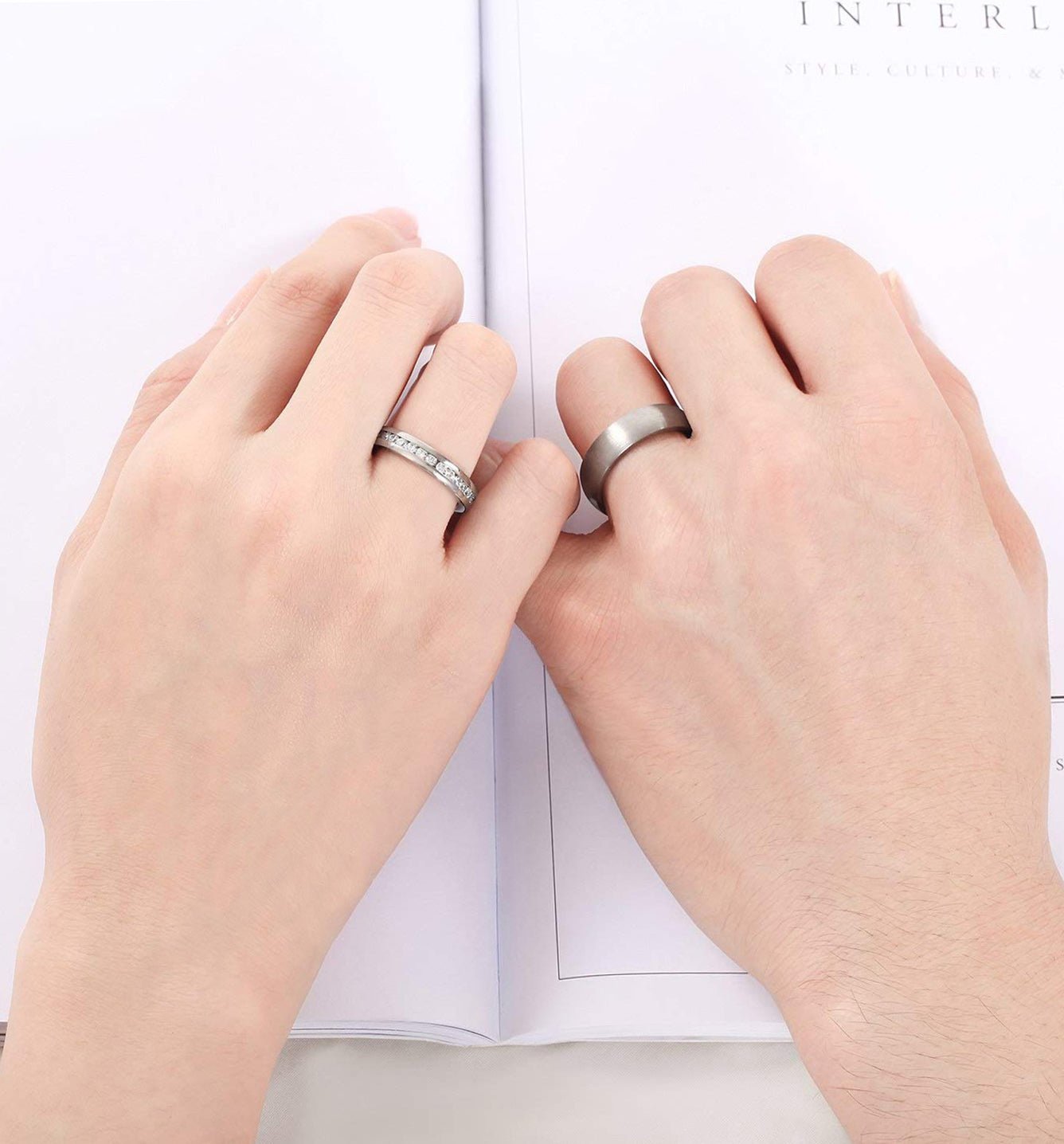 6mm Brushed Simple Silver Blue Color Titanium Band Men Women Wedding Engagement Rings Fashion Jewelry Anniversary Gifts