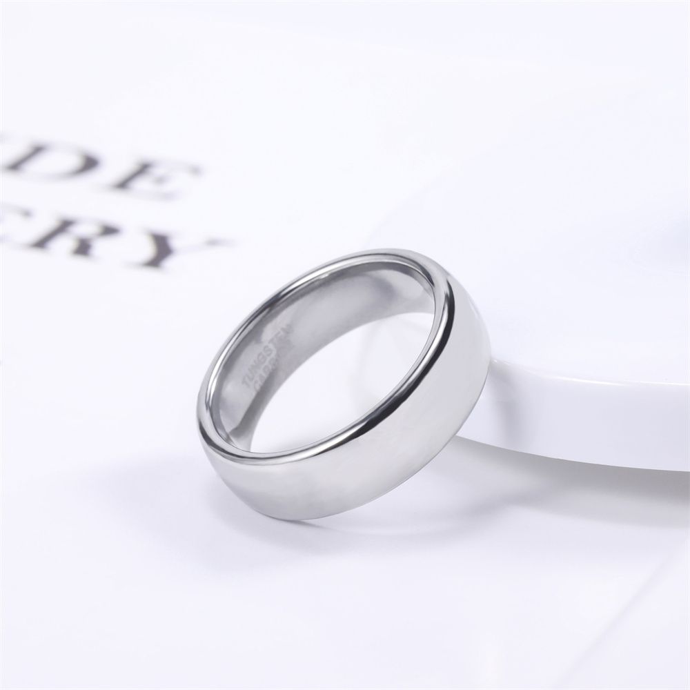 6mm High Polished Silver Color Tungsten Rings For Men Women Wedding Bands