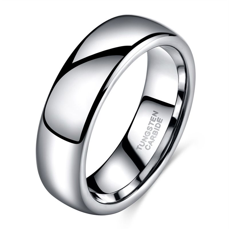 6mm High Polished Silver Color Tungsten Rings For Men Women Wedding Bands