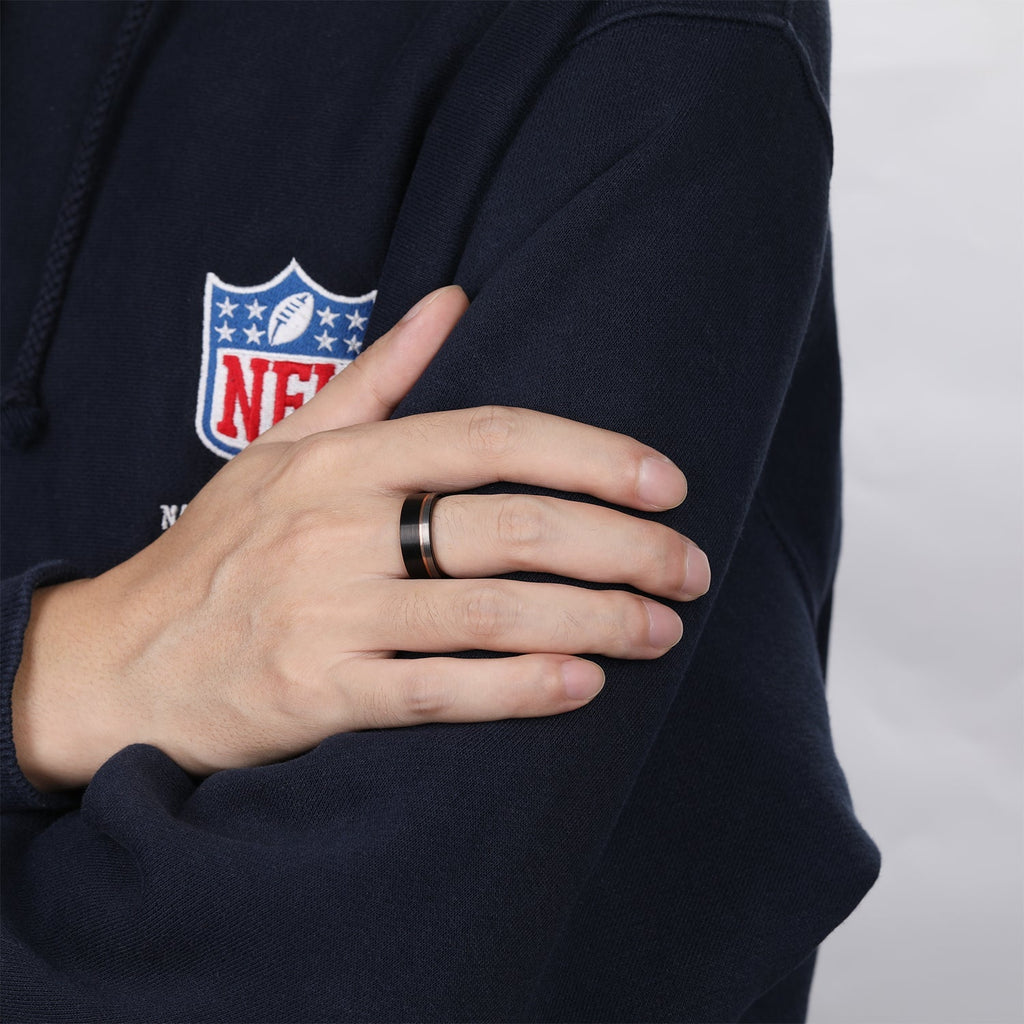 6mm Inlay Tungsten Ring Thin Groove Line Brushed Tungsten Wedding Band