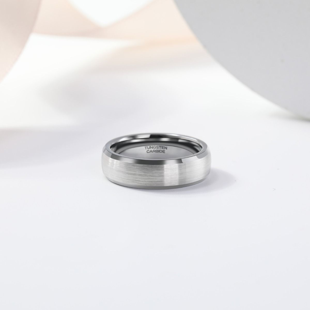 6mm Mens Silver Color Tungsten Carbide Ring Brushed Ring Women Engagement Wedding Bands