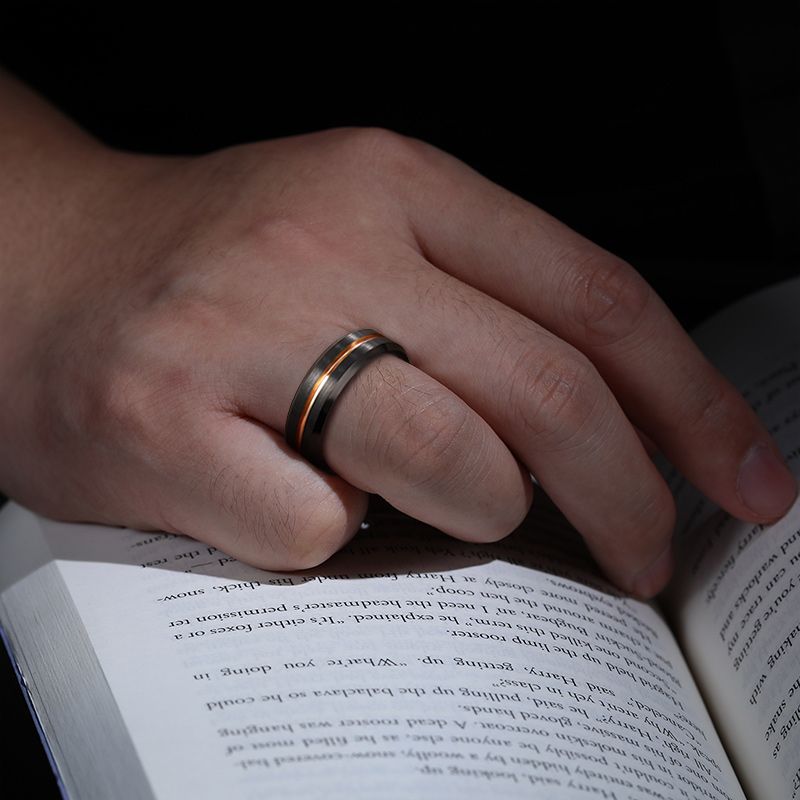 6mm Rose Gold Tungsten Carbide Rings Women Brushed Wedding Bands