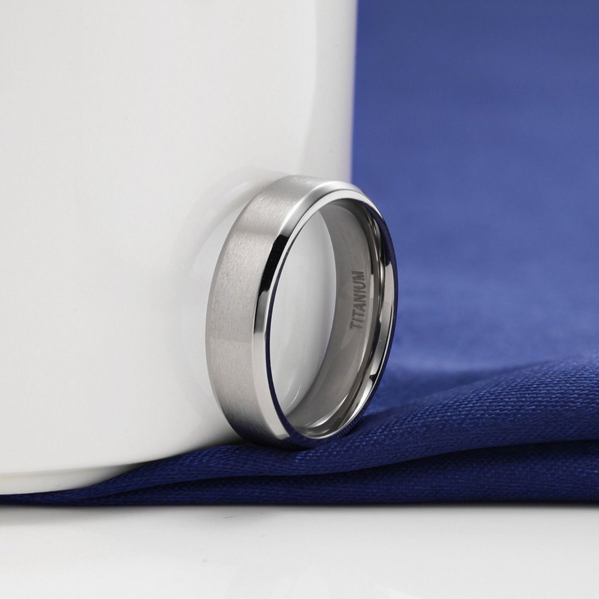 6mm Silver Color Men's Titanium Ring Brushed Women Wedding Band Engagement Rings