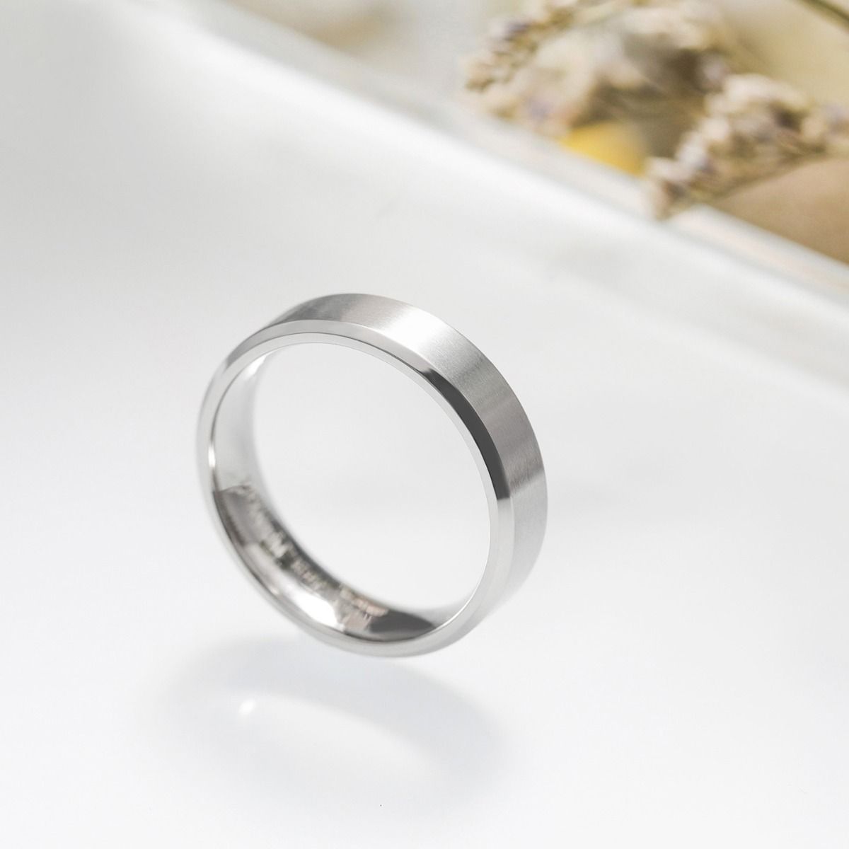 6mm Silver Color Men's Titanium Ring Brushed Women Wedding Band Engagement Rings
