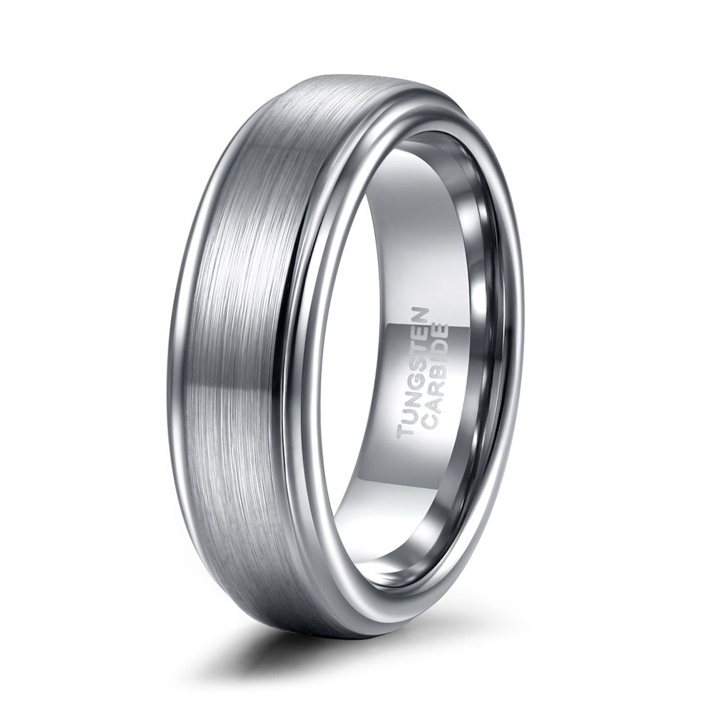 6mm Silver Color Tungsten Carbide Ring Brushed Ring Man Women Engagement Wedding Bands