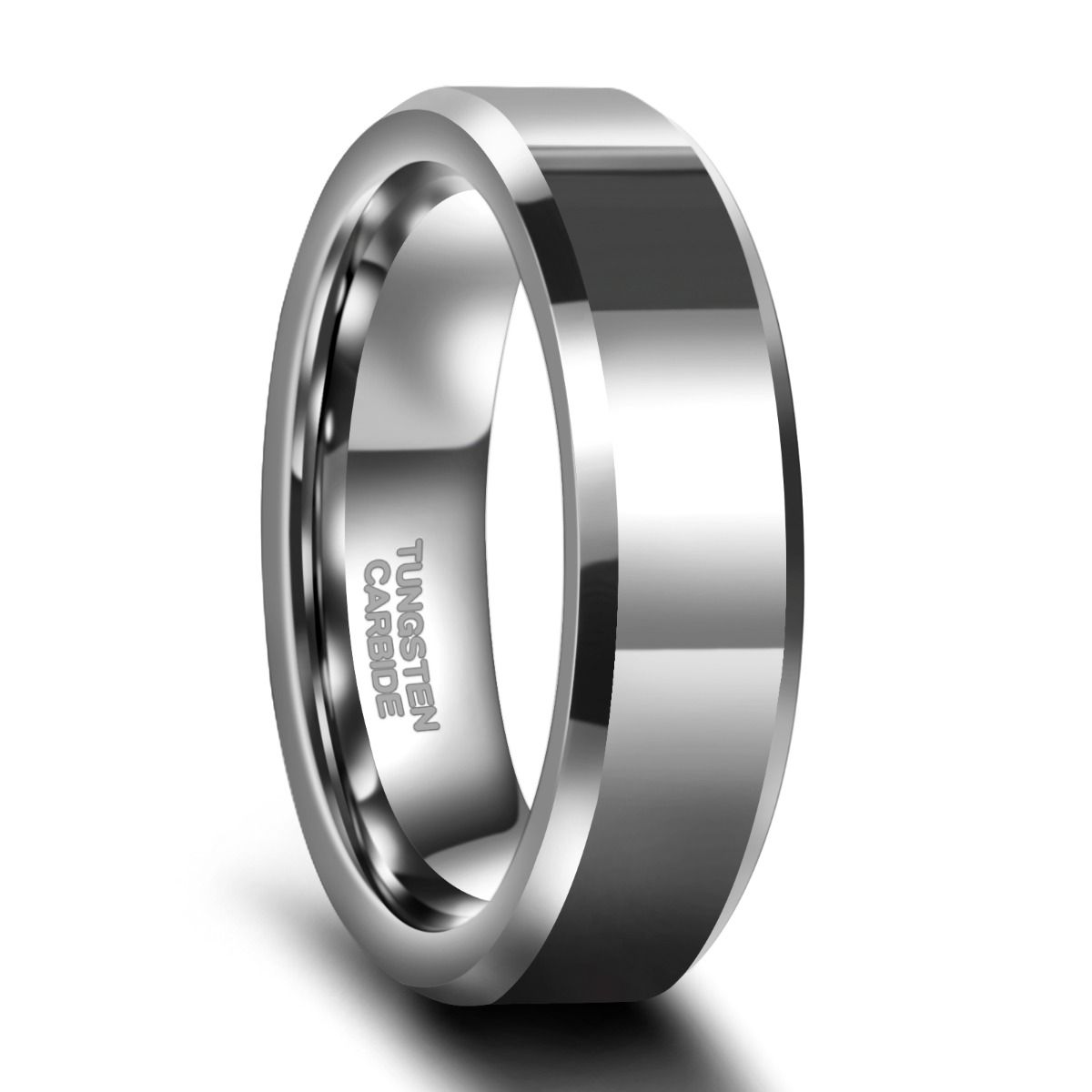 6mm Silver Color Tungsten Carbide Ring Men Women High Polished Wedding Bands
