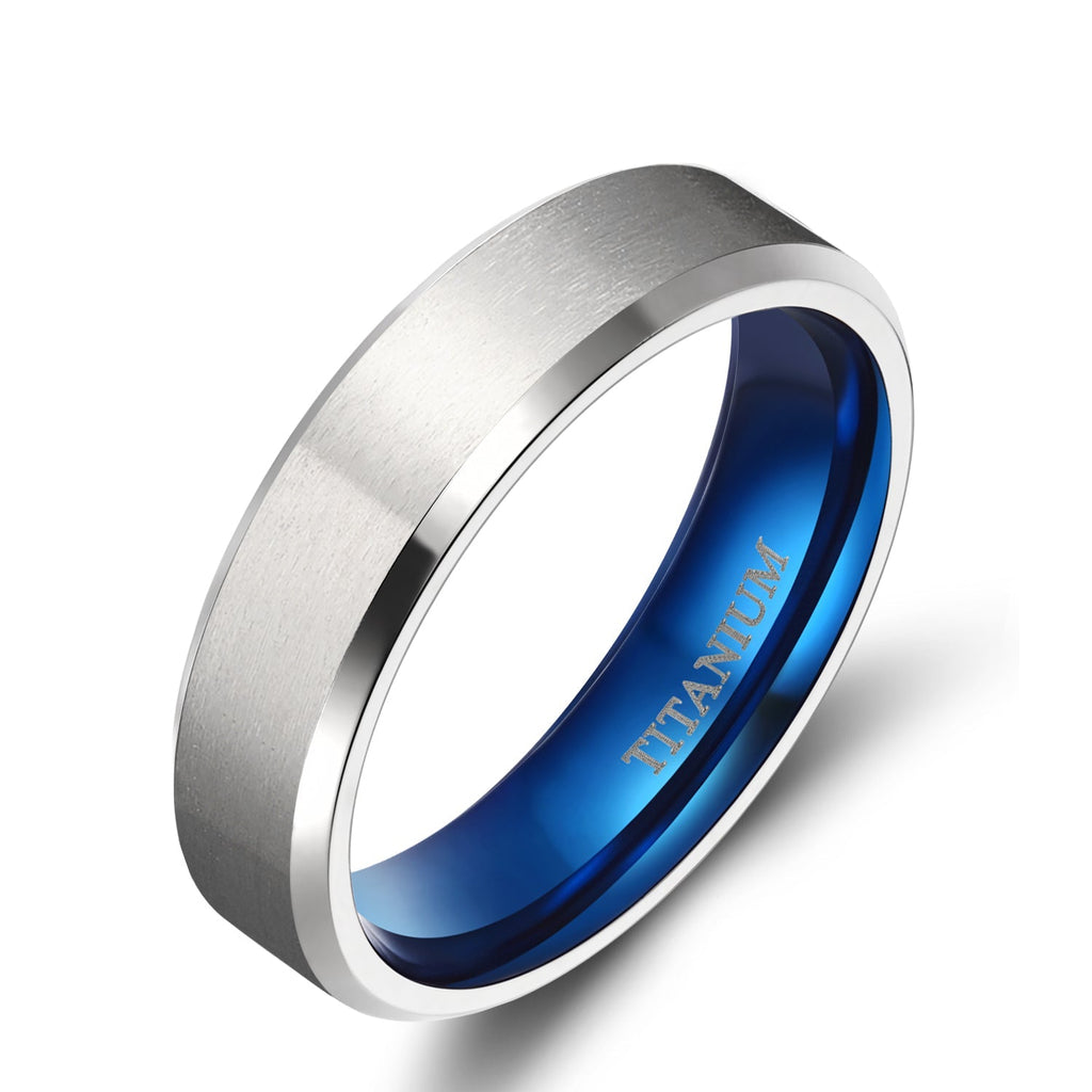 6mm Silver Titanium Rings Man Women Brushed Matte Wedding Band Engagement Rings Fashion Jewelry Anniversary