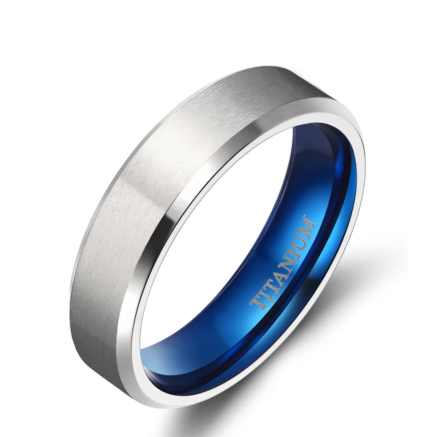 6mm Silver Titanium Rings Man Women Brushed Matte Wedding Band Engagement Rings Fashion Jewelry Anniversary