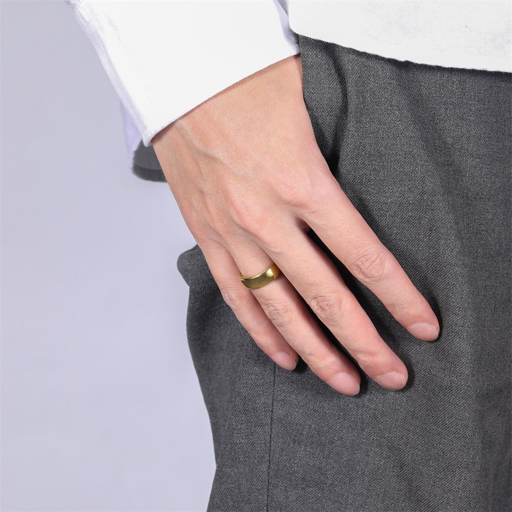 6mm Tungsten Carbide Rings Men Women 24K Gold Plated Wedding Bands