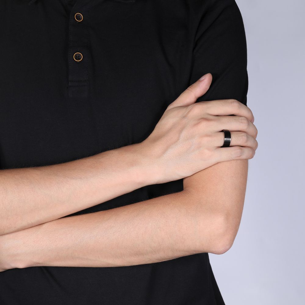 8mm Black Titanium Rings Man Brushed Matte Wedding Band Women Engagement Rings