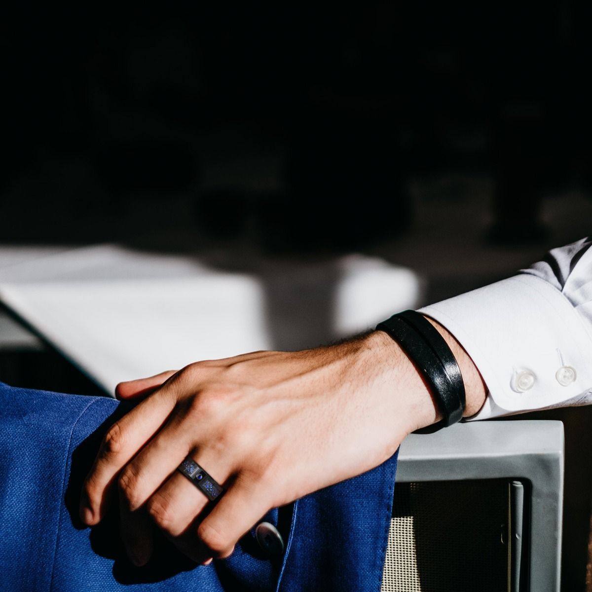 8mm Black Tungsten Carbide Rings Blue Celtic Dragon Inlay Men Women Wedding Bands