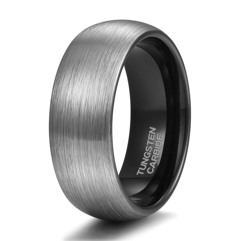 8mm Brushed Men Tungsten Carbide Ring Engagement Wedding Bands