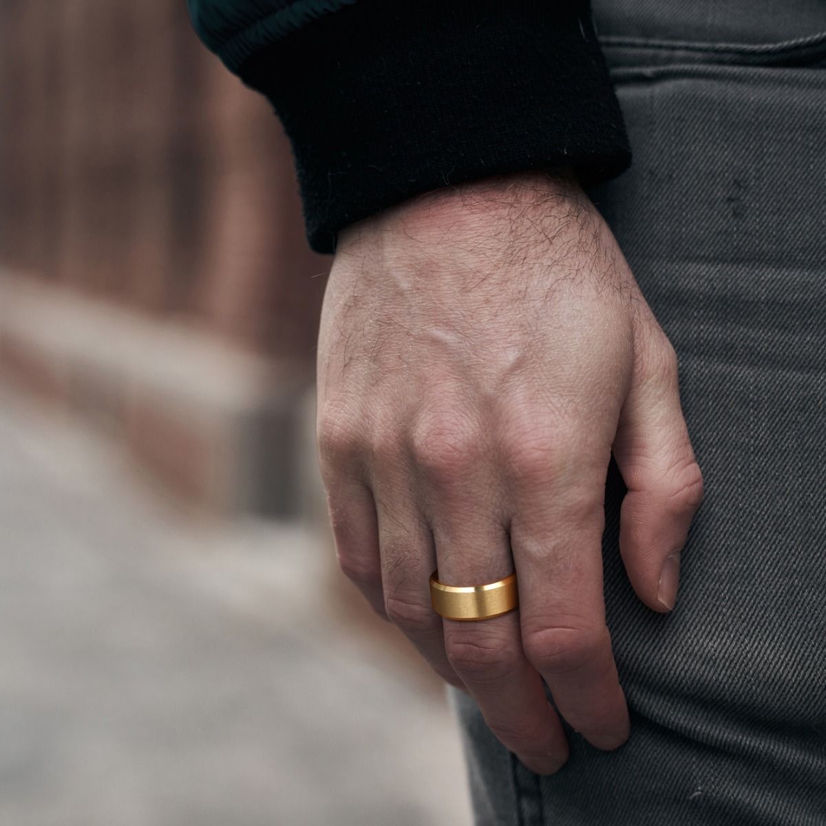 8mm Gold Colour Titanium Rings Man Women Brushed Matte Wedding Band Engagement Rings